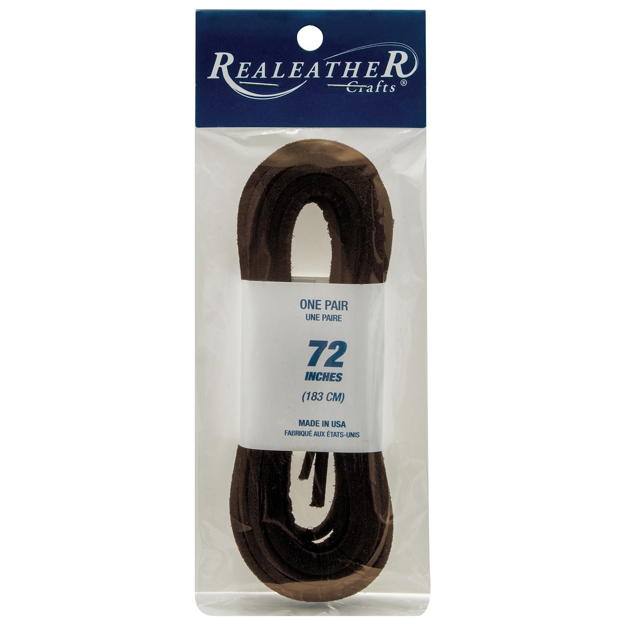 Realeather 1/8 x 72 Dark Brown Paired Packaged Laces